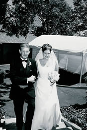 bride and father walking down the aisle.