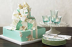 Aqua fondant cake that came with an all inclusive wedding.