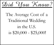 Cost of average wedding in the US.
